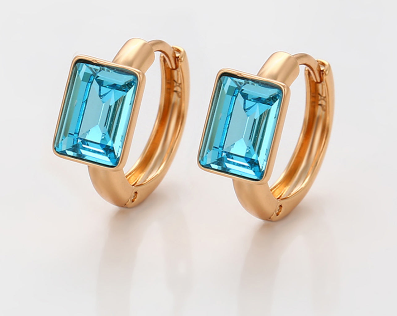 Blue Rectangular Earrings