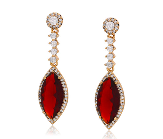 Red Marquise Gemstones Earrings